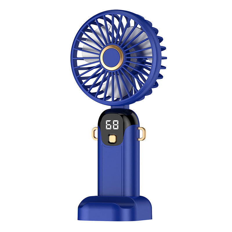 New Cross-Border High-Speed Small Fan Portable Student Desktop Fan Outdoor USB Digital Display Handheld Small Fan