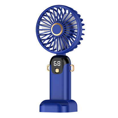 New Cross-Border High-Speed Small Fan Portable Student Desktop Fan Outdoor USB Digital Display Handheld Small Fan