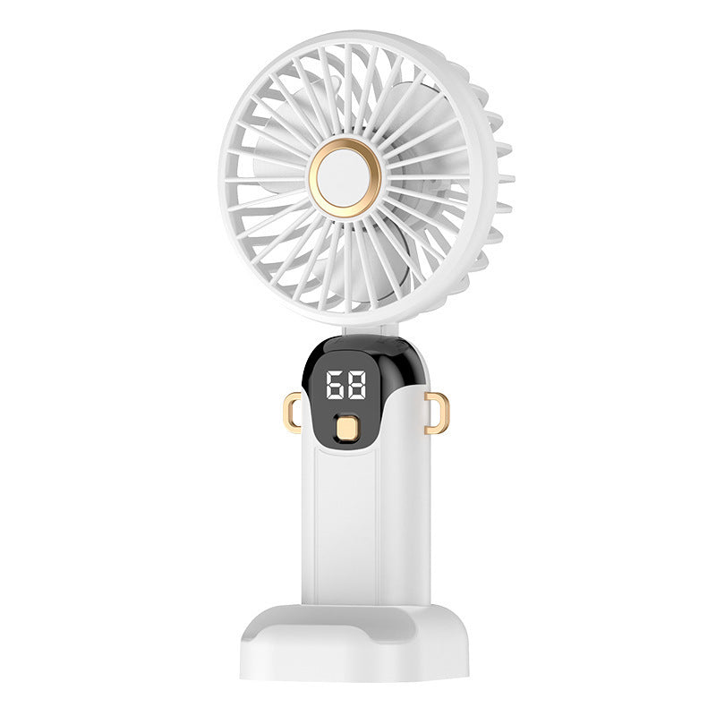 New Cross-Border High-Speed Small Fan Portable Student Desktop Fan Outdoor USB Digital Display Handheld Small Fan