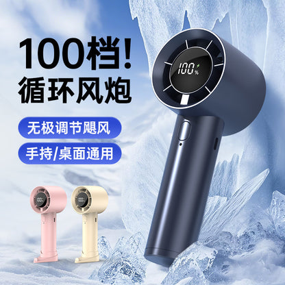 New Cross-Border High-Speed Small Fan Portable Student Desktop Fan Outdoor USB Digital Display Handheld Small Fan