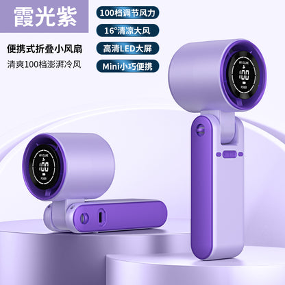Cross-Border New T15 High-Speed 100-Speed Foldableing Handheld Fan USB Charging Hanging Neck Portable Violent Turbine Fan