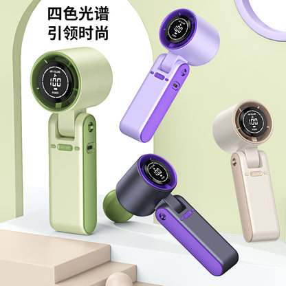 Cross-Border New T15 High-Speed 100-Speed Foldableing Handheld Fan USB Charging Hanging Neck Portable Violent Turbine Fan