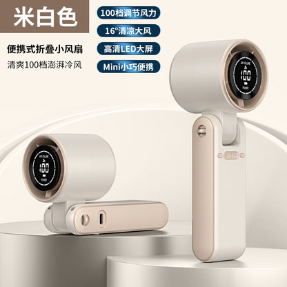 Cross-Border New T15 High-Speed 100-Speed Foldableing Handheld Fan USB Charging Hanging Neck Portable Violent Turbine Fan