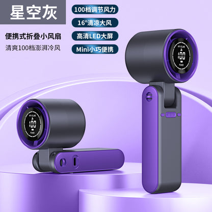 Cross-Border New T15 High-Speed 100-Speed Foldableing Handheld Fan USB Charging Hanging Neck Portable Violent Turbine Fan