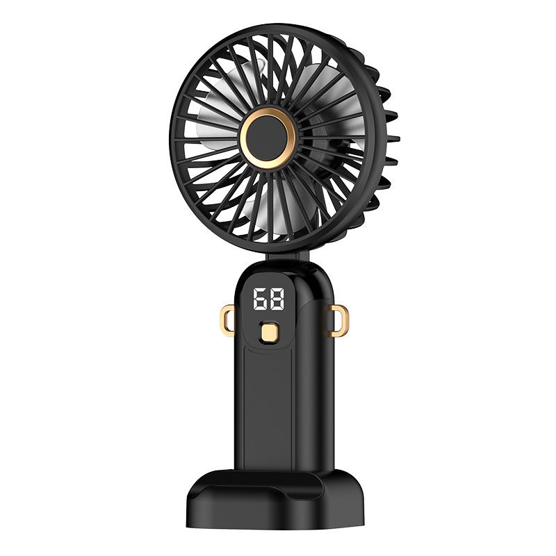 New Cross-Border High-Speed Small Fan Portable Student Desktop Fan Outdoor USB Digital Display Handheld Small Fan