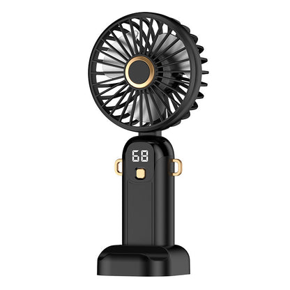 New Cross-Border High-Speed Small Fan Portable Student Desktop Fan Outdoor USB Digital Display Handheld Small Fan