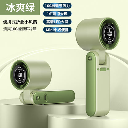 Cross-Border New T15 High-Speed 100-Speed Foldableing Handheld Fan USB Charging Hanging Neck Portable Violent Turbine Fan