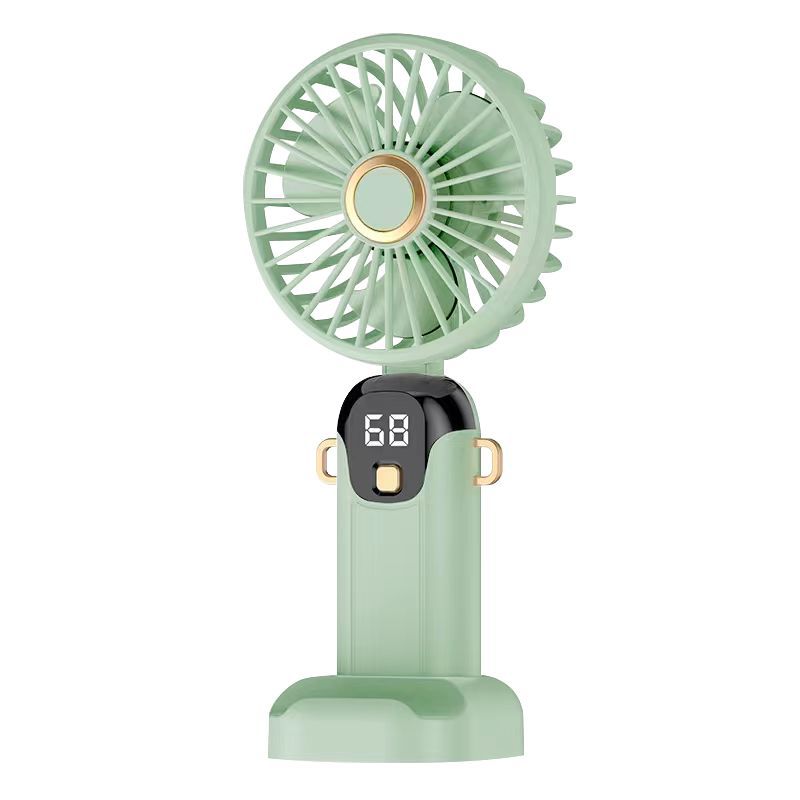 New Cross-Border High-Speed Small Fan Portable Student Desktop Fan Outdoor USB Digital Display Handheld Small Fan