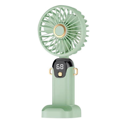 New Cross-Border High-Speed Small Fan Portable Student Desktop Fan Outdoor USB Digital Display Handheld Small Fan