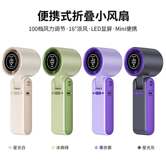 Cross-Border New T15 High-Speed 100-Speed Foldableing Handheld Fan USB Charging Hanging Neck Portable Violent Turbine Fan