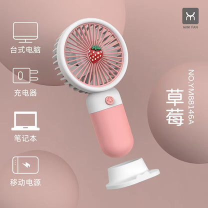 New Cross-Border High-Speed Small Fan Portable Student Desktop Fan Outdoor USB Digital Display Handheld Small Fan